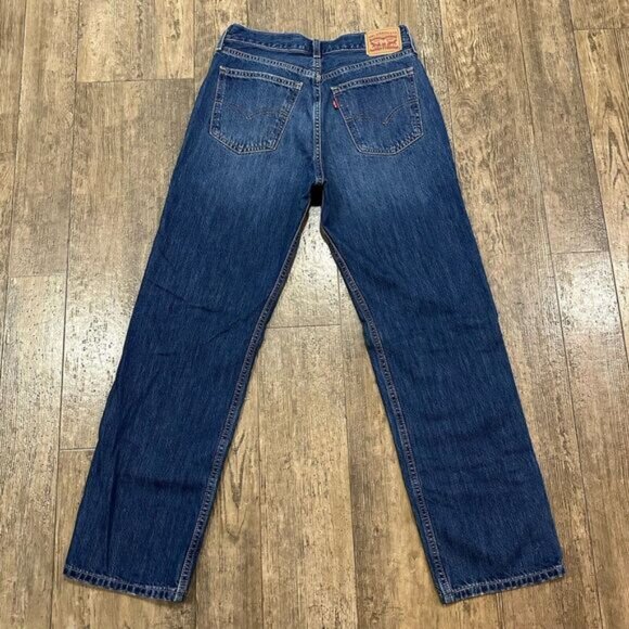 Levi's LOW PRO STRAIGHT Leg Sz 28 Blue Distressed Jeans Denim Pants 29x29.5 - Picture 2 of 13